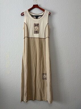 Vintage Alexandria Pierce Granola Coastal Giraffe Plaid Maxi Dress